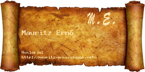 Mauritz Ernő névjegykártya